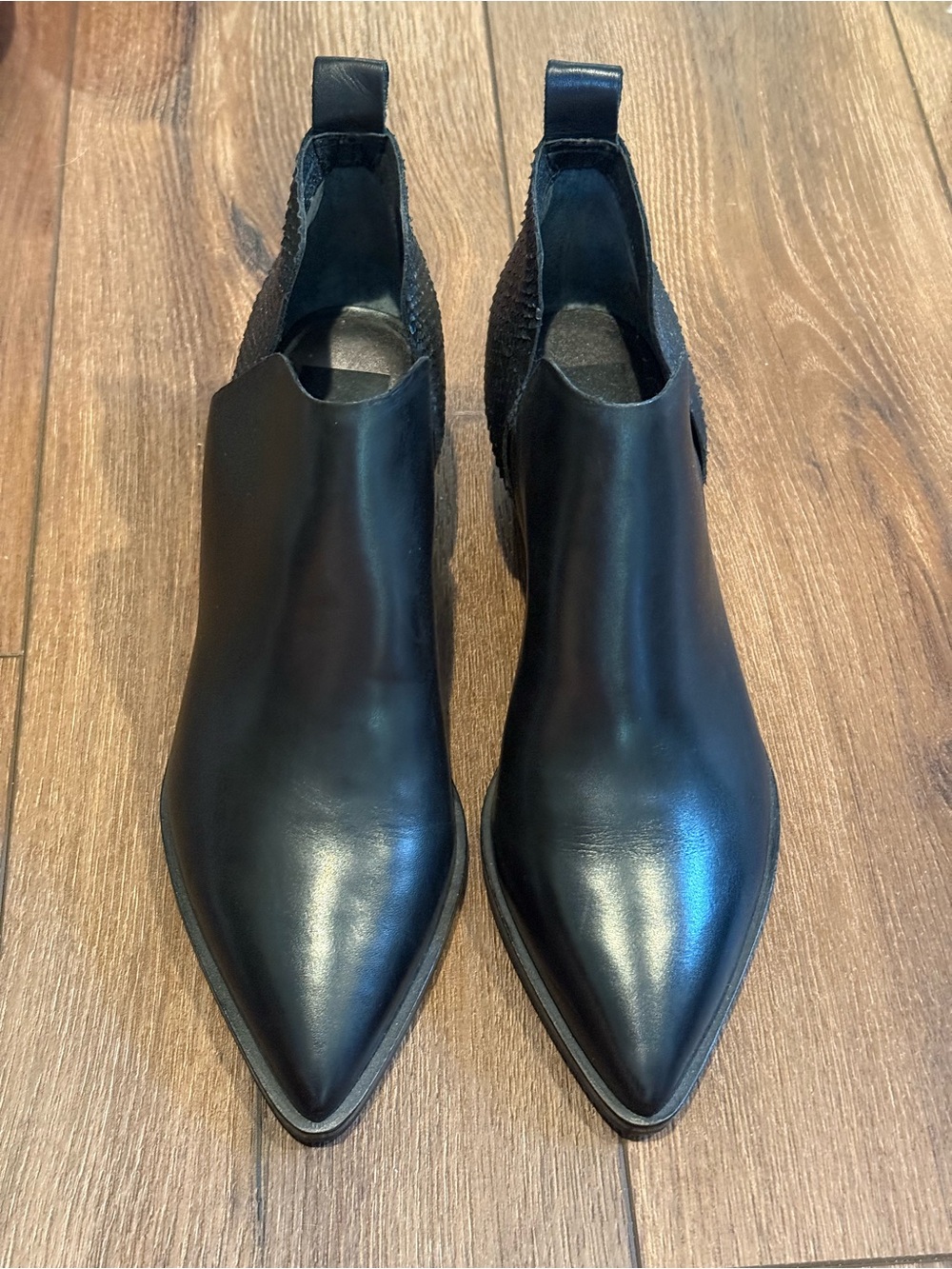 Dolce Vita Sonni Black Leather Ankle Booties Size 9 - Picture 6 of 13